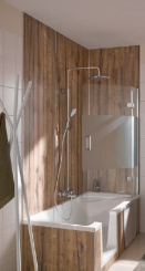 HSK Badewannenaufsatz Premium Softcube pendelbar, 2 teilig, passend zur Duschwanne DOBLA 