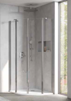 HSK Duschkabine EXKLUSIV 2.0 RUNDDUSCHE Pendelbar 4-TEILIG, 90cm 