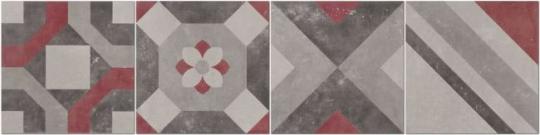 ABK DOCKS DECORO COMBI Dekor 30x30 | Grigio Rosso