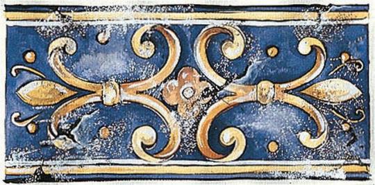 ABK PETRAIA LISTELLO DECORATO Dekor 12,5x25 | Solo Blu