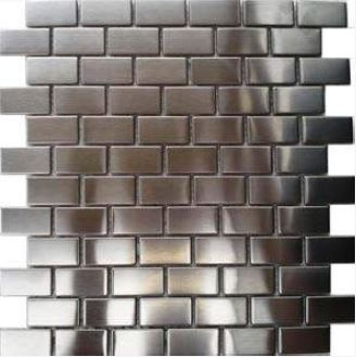 Metallmosaik Brick Silber S025 