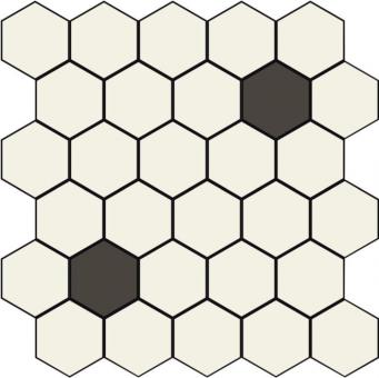 CESI  FULL BODY ESAGONO 5X5 DECORO Mosaik 31x31 | 03 Pois Fluoro Carbonio