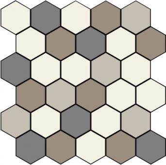 CESI  FULL BODY ESAGONO 5X5 DECORO Mosaik 31x31 | 04 Sodio Xeno Alluminio Nickel