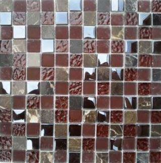 Glas-Natursteinmosaik QML002-F Brown Mix 