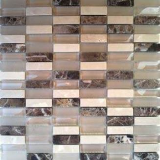 Glas-Natursteinmosaik SG1548-1 Beige Mix 