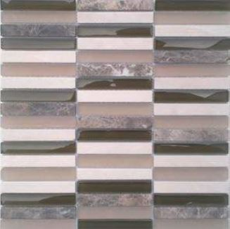 Glas-Natursteinmosaik SG1598-1 Beige Mix 