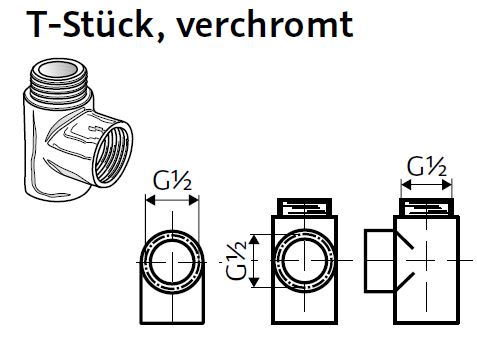 HSK T-STÜCK, VERCHROMT 