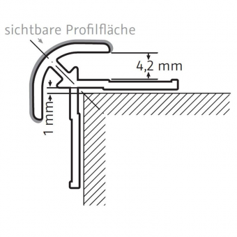 HSK Renodeco | Renovetro Profil 2.550mm Eckprofil außen rund | Alu silber-matt