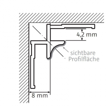 HSK Renodeco Profil 2.550mm Eckprofil innen | Alu silber-matt