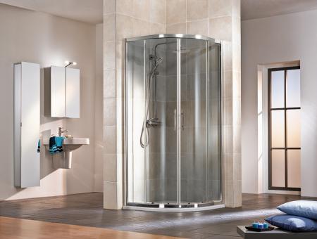 HSK Duschkabine FAVORIT GLEITTÜR RUNDDUSCHE MIT GEBOGENEN SCHEIBEN 
