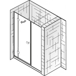 HSK Duschkabine PREMIUM SOFTCUBE, RAUMNISCHE DREHTÜR 3-TEILIG 