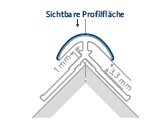 HSK Renodeco Profil 2.550mm Eckprofil außen rund | Chrom-Optik
