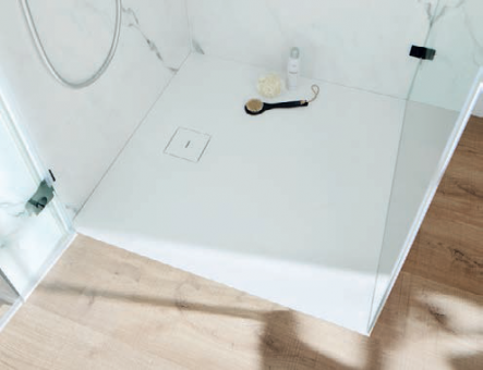 HSK MARMOR-POLYMER-DUSCHWANNE, STEINOPTIK QUADRAT Weiß | 120x120cm