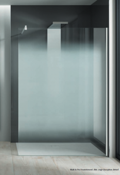 HSK Duschkabine WALK IN Pro Frontelement kompl. mit Wandanschlussprofil Weiß-matt, Glasmattierung Nebel 100x200cm