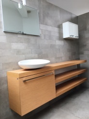 Idea italienisches Badinterieur 205cm - Waschtisch + Unterschrank + Spiegelschrank mit Beleuchtung 