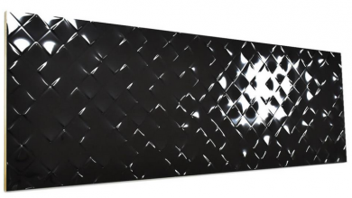 (A) Villeroy & Boch Monochrome Magic Black Glossy Decor 40x120cm 