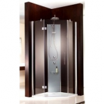 HSK Duschkabine ATELIER - FÜNFECKDUSCHE 3-TEILIG Klar hell | 90er | Anschlag rechts | Edelglas ja