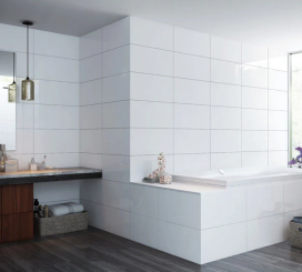 Wandfliese WEISS GLÄNZEND 30x60cm rekt. 