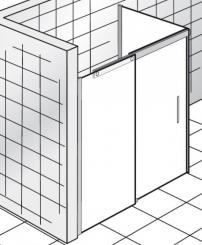 HSK Duschkabine K2 P, GLEITTÜR 2-TEILIG MIT SEITENWAND 