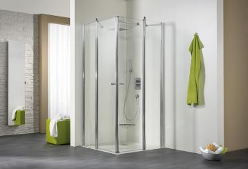 HSK Duschkabine EXKLUSIV ECKEINSTIEG, 4-TEILIG Klar hell | 90 x 90 cm | Alu siber-matt
