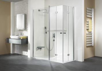 HSK Duschkabine EXKLUSIV ECKEINSTIEG MIT DREHFALTTÜR UND FESTELEMENT 