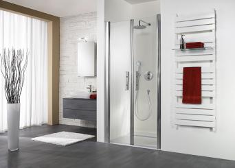 HSK Duschkabine EXKLUSIV PENDELTÜR NISCHE Klar hell | 100 cm | Alu silber-matt