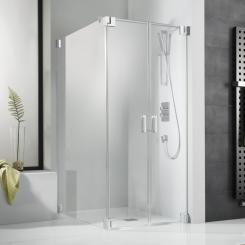 (0) Aktion! HSK Duschkabine K2 Pendeltür mit Seitenwand Chrom-optik 90x140cm 