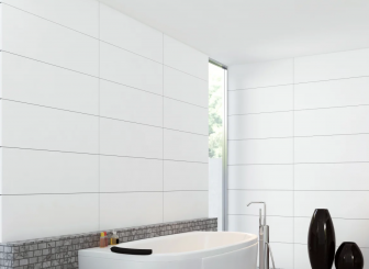 (0) Wandfliese Weiß matt 30x90cm kalibriert 