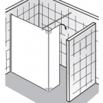 HSK Duschkabine WALK IN ATELIER FRONTELEMENT mit BEWEGLICHEM SEITENTEIL 