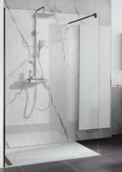 (0) Aktion! HSK Duschkabine WALK IN Pro Frontelement kompl. mit Wandanschlussprofil Echtglas klar hell Schwarz-matt,140x200cm 