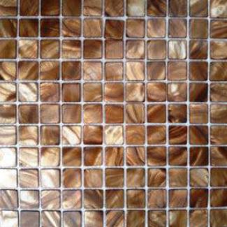 Perlmutt Mosaik Fliesen Shell Brown Braun 25 x 25 x 2 mm 